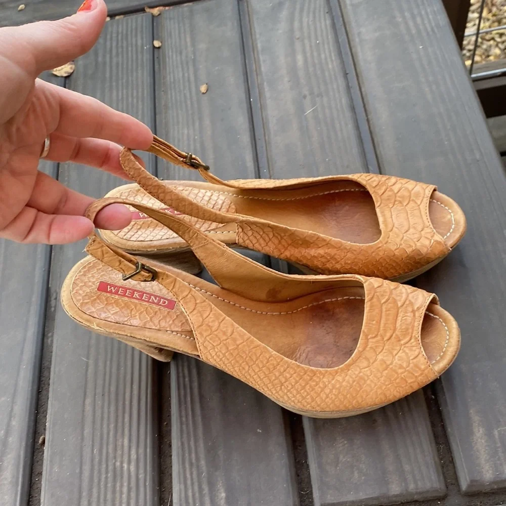 Weekend leather fish-scale heels - Picture 3 of 14